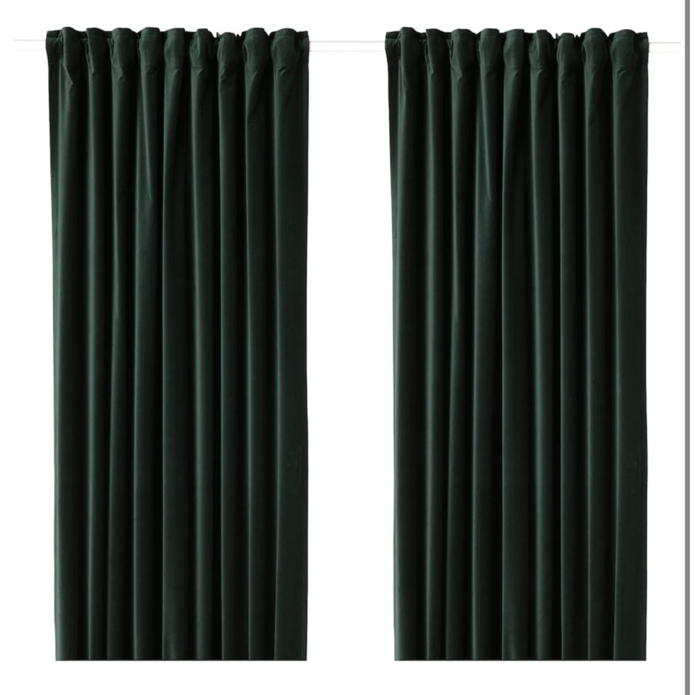 Dark Green Velvet curtains